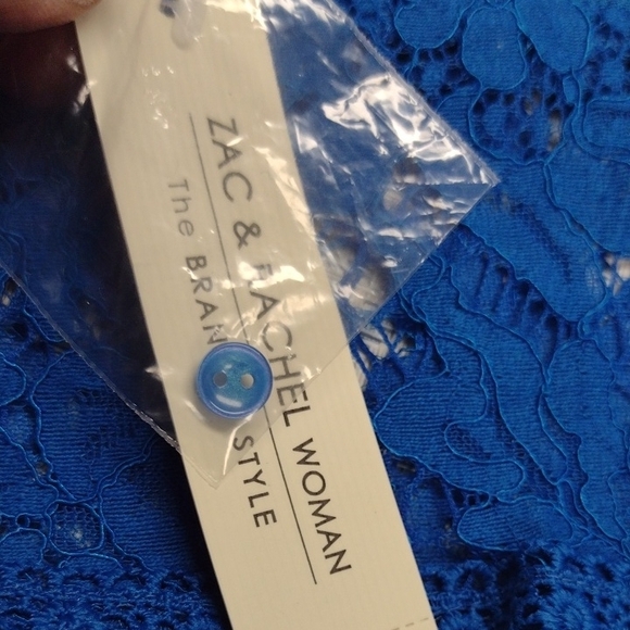 Zac & Rachel Royal Blue Lace Blouse - Picture 12 of 13